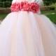 Flower Girl Dress Coral Rose tutu dress baby dress toddler birthday dress wedding dress 1T 2T 3T 4T 5T 6T