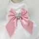 Pink Dog Dress, Dog Birthday gift, Pet wedding accessory, Pink wedding, Rhinestone, dog lovers, Pink white dog dress, Pink Lovers
