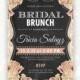 Printable Bridal BRUNCH Invite, Bridal TEA Party Invitation, Bridal SHOWER Flyer Instant Download Vintage Chalkboard & Cream Rose Editable