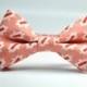 Boy's Bowtie - Coral Pink Modern Dot Bow Tie