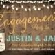 Rustic Engagement Party Invitation, Mason Jar, Lights, Wood Fence, Digital File, Printable, 5x7