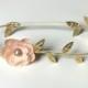Gold Leaf Headband - Halo Headband - Bohemian Inspired - Baby Girl - Newborn Photo Prop Adult - Toddler - Gilded Gold Leaves - Peach Flower