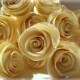 Creme Brulee Collection 1" Paper Roses with 12" stems for crafts, altered art, bouquets, center pieces, and weddings PAPER FLOWERS