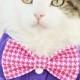 Pink Houndstooth Bow Tie, Clip, Headband or Pet