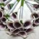 Silk Flower Wedding Bouquet - Purple Picasso Calla Lilies Natural Touch Silk Bridesmaid Bouquet Boutonnieres-Choose your colors