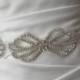 Modern Bow Crystal Bridal Sash - Wedding Dress Belt