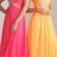 Night Moves Beaded One Shoulder Prom Dress Style 6737 Orange