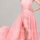Coral Hi Low One Strap Prom Dress by Night Moves Allure A524