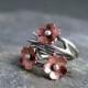 Cherry Blossom Branch, Twig Jewelry, Spring Jewelry, Silver Ring, 1 Ring MADE To ORDER, Twig Ring, Branch Ring, POINTED Petals