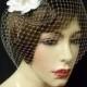 Birdcage Wedding Veil White French Blusher 9in -Ready Made