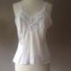 38 / Camisole Lingerie Top / White Nylon with Lace / By Formfit / FREE Shipping