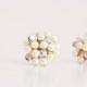 Wedding Jewelry Pearl and Rhinestone Cluster Stud Bridesmaid Earrings