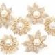 6pcs Wedding Pearl Crystal Rhinestone Assorted Brooch Mixed Lot