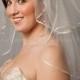Illusion Tulle Bridal Veil - Short Double Layer Ribbon Edge - White, Ivory, Champagne and Black