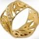 Diamonds Engagement Ring - Women Engagement Ring - Leaves Engagement Ring - Gold wedding Band - Art nouveau Engagement Ring - Free Shipping