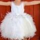 Flower Girl Dress, Feather Dress, Tulle dress, party dress - France - Made to Order Girls Sizes - Girls Sizes - 12m, 2t, 3t, 4t