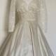 Champagne Silk Dupion Lace Sweetheart Wedding Dress with Circle Skirt - Made by Dig For Victory