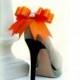 Bow Shoe Clips Orange. More: Ivory White Aqua Blue Black Green Purple Red Yellow. Spring Night Out Couture, Statement Pearls - Satin Ribbon