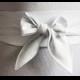 White soft Leather Obi Belt tulip tie