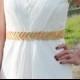 HANABI in Gold - Metallic Bullion Embroidered Bridal Belt, Wedding Sash