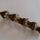 Bronze Metal Triangle Swarovski Crystal French Barrette, for weddings, parties, special occasions