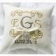 Rhinestone wedding pillow, wedding ring pillow ,Ring bearer pillow, Monogrammed ring pillow , embroidery wedding pillow (R37)