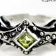 Fairy Princess Silver Engagement Ring Green Peridot Stone Size 8