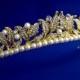 Art deco leaf tiara , Sparkling Swarovski& pearl tiara, Victorian style wedding headband, Pearl tiara, Floral crown, Leaf tiara, Silver,Gold