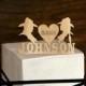 Cowboy Personalized Cake Topper, rustic Wedding Cake Topper, Monogram Cake Topper, Cake Decor, Bride and Groom, deer cake topper, cake