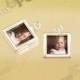 Silver Double-Sided Square Photo Charm, Cube Photo Frame Pendant, Bouquet Charm, Photo Charm, Fits 12mm Photo (6-6B)