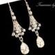 Vintage style bridal earrings, Crystal Wedding earrings, Swarovski crystal earrings, Swarovski Wedding jewelry, Art Deco earrings