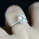White Topaz & Diamond Oval cut Halo Engagement Ring 1ct 7x5mm 14k 18k White Yellow Rose Gold-Platinum-Custom made-Wedding-Anniversary-Basket