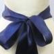 Navy Blue Ribbon Sash - 2.25 inch width x 144 inches/4 yard length -Wedding Sash, Bridal Sash, Plain Sash, Navy Blue Sash, Bridal Belt