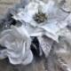 DRAMATIC Winter Wonderland Feathers & Flowers Bridesmaid Bouquet White Silver Snowflake WEDDING Feather Poinsettia Rose Bridesmaids Bouquets