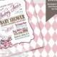 Alice in Wonderland Baby Shower Invitation / Mad Hatter Tea Party - Printable Invitation - Pink