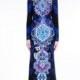 EMILIO PUCCI Blue Royal Print Long-Sleeves Dress Sale