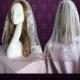 Short Elbow Length Lace Wedding Veil with Soft Tulle 