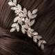 Rose Gold Leaf Bridal Hair Comb Rhinestone  Crystal Leaves Rhinestone Wedding Hair Accessory Comb NEVE CLASSIC