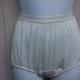 Vintage Panties Nylon Gusset / Brief Panty - White High Waist Full Cut Front Back Granny Sissy Lingerie // Sz 40 7 L/Large