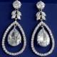 Dramatic Cubic Zirconia drop earrings with sterling silver studs, Chandelier earrings, CZ dangle earrings,Wedding earrings, Bridal earrings,