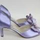 Wedding Shoes In 100 Color Choices - Purple -  Bow Bridal Shoes - Dyeable Satin Wedding Shoes - Peep Toe Shoes Parisxox By Arbie Goodfellow