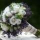 Brides Dried lavender Rose Bouquet and FREE boutonniere