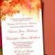 DIY Wedding Invitation Template "Watercolor Fall" Red Orange 5 x 7 Wedding Printable Word Template - Autumn Wedding Download