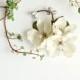 Ivory flower clip, wedding hair clip, bridal headpiece, ivory floral hair pin, wedding hair accessory