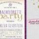 Bachelorette Party Invitation "Sparkle On - Purple" Collection (Printable File Only) Last Fling Purple Gold Glitter Bachelorette Invite