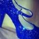 Something blue wedding shoes for the bride or bridesmaids.  Any color/style. Blue heels