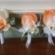 Real Touch Coral Rose Boutonniere for Weddings Groom / Groomsmen / Fathers / or for Prom