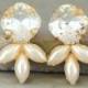 Crysatl stud earrings, Bridal Pearl earrings,Swarovski Pearl earrings,Crystal Bridal earrings,Rhinestone Earrings, Bridesmaids Crystal Studs