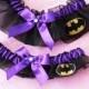 set -choose color- Batman handmade bridal prom garters - wedding party garter set