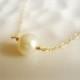 infinity - freshwater pearl solitaire - 14k gold filled chain - lovely bridal gifts - up to 22" - simple classic jewelry